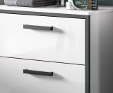 Badm�bel Set 4-teilig Telly in wei� Hochglanz und grau Badkombination 170 x 188 cm