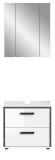 Badm�bel Set 2-teilig Telly in wei� Hochglanz und grau Badkombination 60 x 190 cm