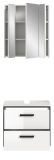 Badm�bel Set 2-teilig Telly in wei� Hochglanz und grau Badkombination 60 x 190 cm