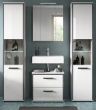 Badm�bel Set 4-teilig Telly in wei� Hochglanz und grau Badkombination 170 x 188 cm