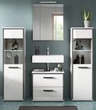 Badm�bel Set 4-teilig Telly in wei� Hochglanz und grau Badkombination 170 x 190 cm