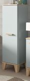 Badezimmer Midischrank Luna in gr�n und Eiche Bad Kommode skandinavisch 34 x 116 cm