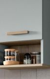 Badezimmer H�ngeschrank Luna in gr�n und Eiche Badschrank skandinavisch 34 x 68 cm
