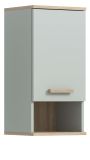 Badezimmer H�ngeschrank Luna in gr�n und Eiche Badschrank skandinavisch 34 x 68 cm