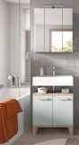 Badezimmer Spiegelschrank Luna in gr�n Badschrank skandinavisch 3-t�rig 60 x 68 cm