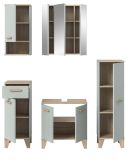 Badm�bel Set 5-teilig Luna in gr�n und Eiche Badkombination skandinavisch 158 x 190 cm