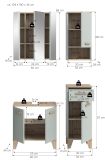 Badm�bel Set 4-teilig Luna in gr�n und Eiche Badkombination skandinavisch 109 x 190 cm