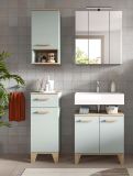 Badm�bel Set 4-teilig Luna in gr�n und Eiche Badkombination skandinavisch 109 x 190 cm