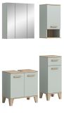 Badm�bel Set 4-teilig Luna in gr�n und Eiche Badkombination skandinavisch 109 x 190 cm