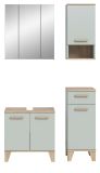 Badm�bel Set 4-teilig Luna in gr�n und Eiche Badkombination skandinavisch 109 x 190 cm