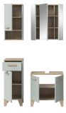 Badm�bel Set 4-teilig Luna in gr�n und Eiche Badkombination skandinavisch 109 x 190 cm