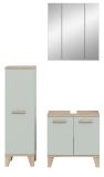 Badm�bel Set 3-teilig Luna in gr�n und Eiche Badkombination skandinavisch 109 x 190 cm