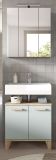 Badm�bel Set 2-teilig Luna in gr�n und Eiche Badkombination skandinavisch 60 x 190 cm