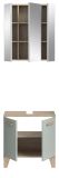 Badm�bel Set 2-teilig Luna in gr�n und Eiche Badkombination skandinavisch 60 x 190 cm