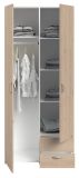 Parisot Kinder- und Jugendzimmer Milky in Eiche Jackson und schwarz Set 2-teilig mit Stauraumbett und Kleiderschrank