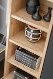 Wohnwand Lester in Grau und Wotan Eiche Schrankwand 240 cm, Push-to-Open