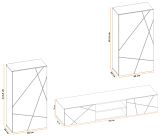 Wohnwand Metrik in Kaschmir und Schwarz Breite 260 cm, Push-To-Open und Soft-Close
