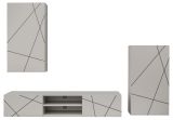 Wohnwand Metrik in Kaschmir und Schwarz Breite 260 cm, Push-To-Open und Soft-Close
