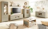 Couchtisch Finnes in Salbei und Eiche Beistelltisch skandinavisch 80 x 60 cm, Soft-Close