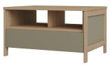 Couchtisch Finnes in Salbei und Eiche Beistelltisch skandinavisch 80 x 60 cm, Soft-Close