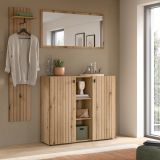 Garderobe Set 3-teilig Loreno in Evoke Eiche 152 x 192 cm