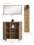 Garderobe Set 3-teilig Loreno in Evoke Eiche 152 x 192 cm
