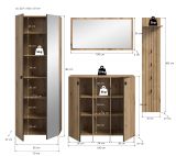 Garderobe Set 4-teilig Loreno in Evoke Eiche 237 x 192 cm