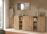 Garderobe Set 4-teilig Loreno in Evoke Eiche 258 x 192 cm