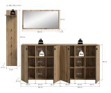 Garderobe Set 4-teilig Loreno in Evoke Eiche 258 x 192 cm