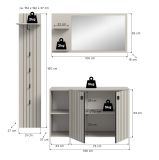 Garderobe Set 3-teilig Loreno in Kaschmir 152 x 192 cm