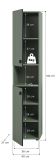 Flurschrank Loreno in gr�n, Schuhschrank 40 x 192 cm