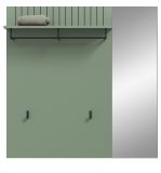 Garderobenpaneel Loreno in gr�n Wandgarderobe mit Spiegel 106 x 106 cm