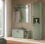 Garderobenpaneel Loreno in gr�n Wandgarderobe mit Spiegel 106 x 106 cm