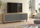 TV-Lowboard Relief in Grau und Artisan Eiche TV Unterteil mit 3-D Struktur 164 x 56 cm