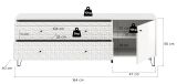 TV-Lowboard Relief in wei� Hochglanz TV Unterteil mit 3-D Struktur 164 x 56 cm