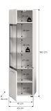Vitrine Cover in wei� Hochglanz Vitrinenschrank 45 x 160 cm