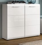 Kommode Cover in wei� Hochglanz Sideboard 80 x 81 cm