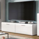 TV-Lowboard Cover in wei� Hochglanz 160 x 41 cm Soft-Close-Funktion