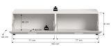 TV-Lowboard Cover in wei� Hochglanz 160 x 41 cm Soft-Close-Funktion