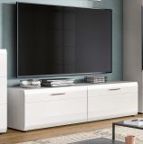 TV-Lowboard Cover in wei� Hochglanz 160 x 41 cm Soft-Close-Funktion