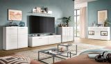 TV-Lowboard Cover in wei� Hochglanz 160 x 41 cm Soft-Close-Funktion