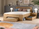 Bett Cooper in Artisan Eiche und grau Stauraumbett mit 3 x Bettschubkasten Liegefl�che 140 x 200 cm