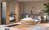 Bett Cooper in Artisan Eiche und grau Stauraumbett mit 3 x Bettschubkasten Liegefl�che 140 x 200 cm
