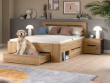 Schlafzimmer Set 3-teilig Cooper in Artisan Eiche und grau mit Bett Liegefl�che 140 x 200 cm und 2x Nachttisch