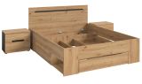 Schlafzimmer Set 3-teilig Cooper in Artisan Eiche und grau mit Bett Liegefl�che 140 x 200 cm und 2x Nachttisch