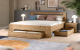 Schlafzimmer Set 3-teilig Cooper in Artisan Eiche und grau mit Bett Liegefl�che 180 x 200 cm und 2x Nachttisch