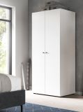 Kleiderschrank Carter in wei� Dreht�renschrank 2-t�rig 80 x 176 cm