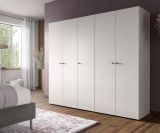 Kleiderschrank Carter in wei� Dreht�renschrank 3-t�rig 120 x 176 cm
