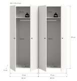 Kleiderschrank Carter in wei� Dreht�renschrank 4-t�rig 160 x 176 cm