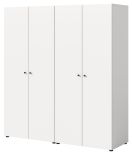 Kleiderschrank Carter in wei� Dreht�renschrank 4-t�rig 160 x 176 cm